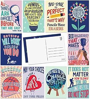 Sweetzer & Orange Motivational Postcards Pack (60 Post Cards) 4x6 Postcards for Kids and Adults. Growth Mindset Affirmation Cards, Mindfulness Cards, Inspiration Cards and Blank Encouragement Cards