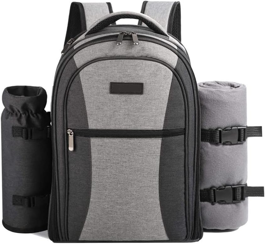 JSEIAJB Outdoor Four Persons Picnic Bag with Tableware Blanket Insulation Refrigerated Men's Lunch Bag