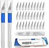 3PCS Craft Knife Hobby Knife Includes 30PCS Spare Exacto Knife Blades #11 and A Ruler, HEADLEY TOOLS Precision Exacto Knife Set Ideal for Crafting, Scrapbooking, Arts, DIY, Stencil, Carving