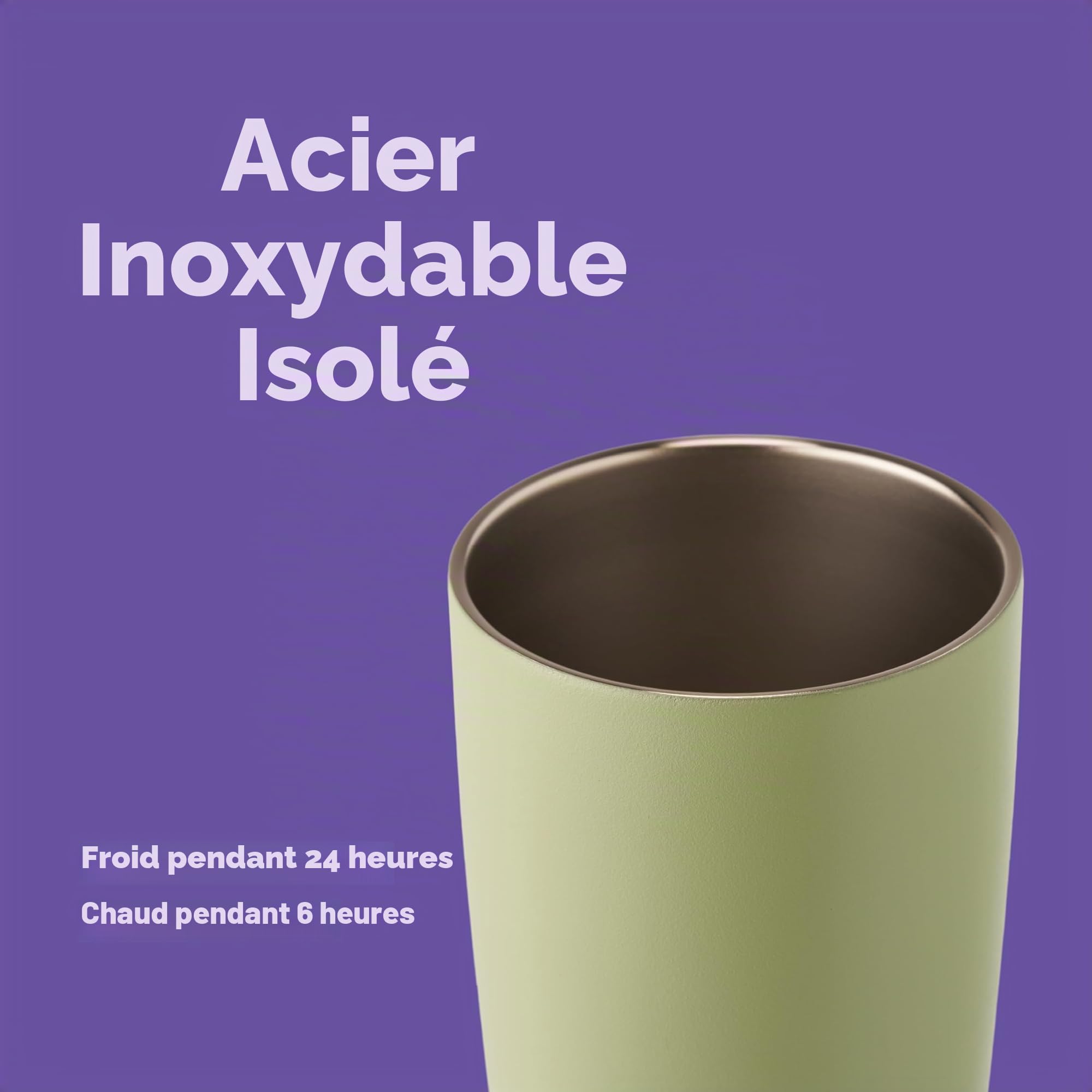 Owala SmoothSip – Gobelet à café isotherme en acier inoxydable – Tasse à café glacé réutilisable, sans BPA, 600 ml, vert (cactus à hanche)