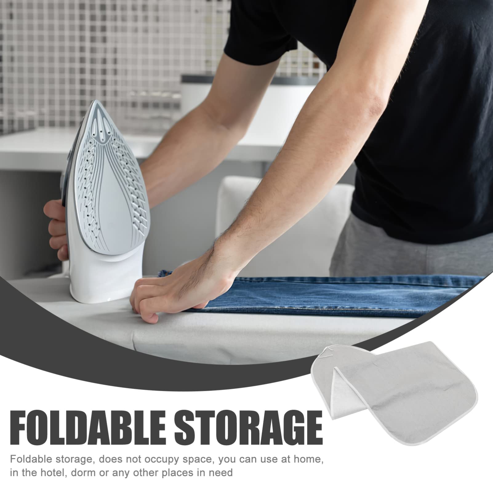 Levemolo Ironing Board Cover Fabric Ironing Pad Heatproof Drawstring Compact Storage Home Hotel