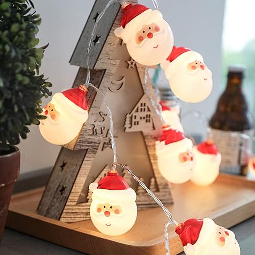 Miniatura 4 de Guirnalda de luces de Papá Noel de Navidad, 4.9 ft, 10 luces LED decorativas, decoración de árbol de Navidad, Año Nuevo, vacaciones, boda, interior