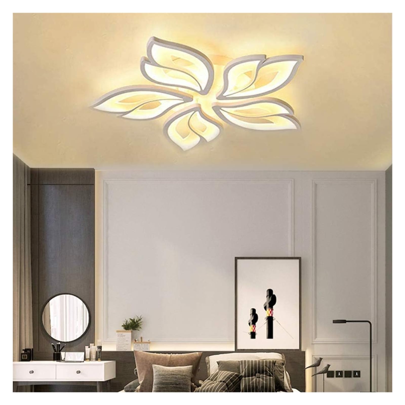 Lustre LED Plafonnier Changement de Couleur et Luminosité par Télécommande - 8