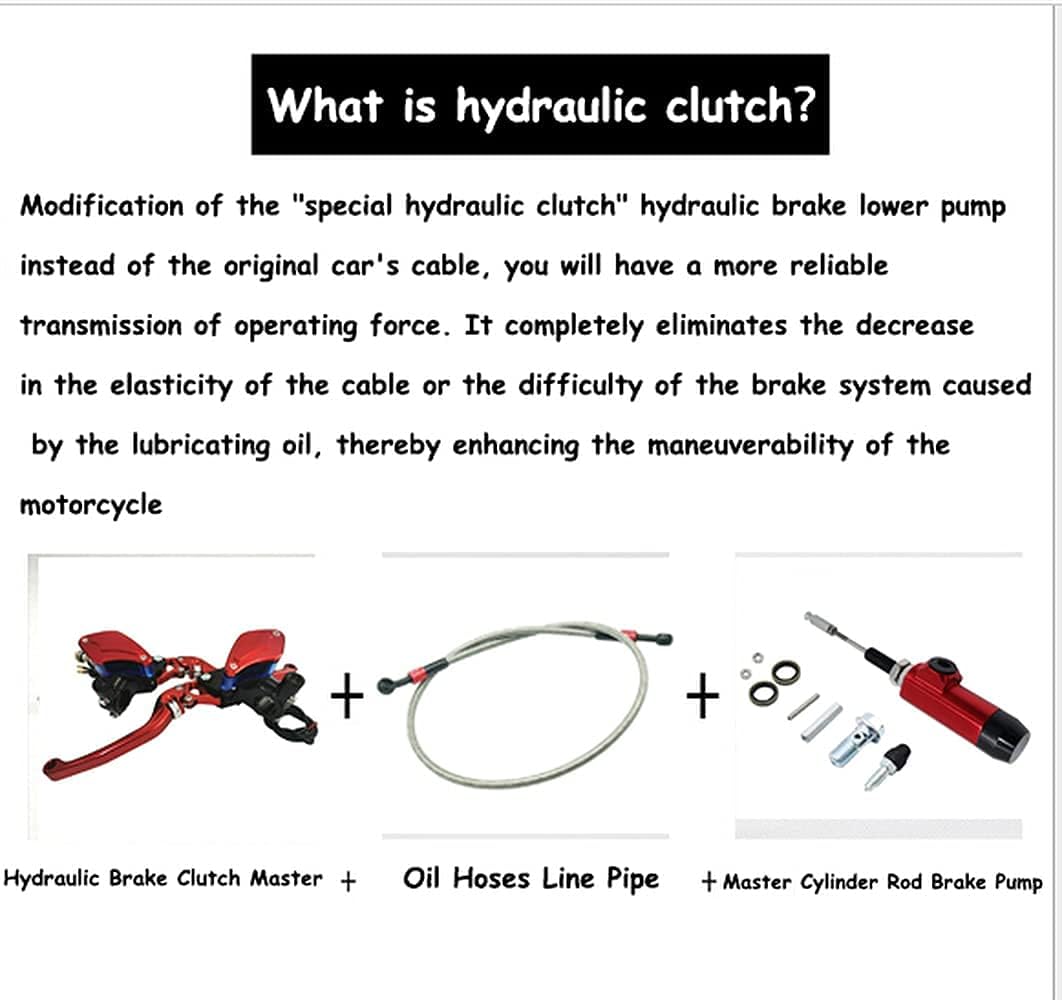 7/8" 22mm Motorcycle Modified Hydraulic Brake Master Cylinder Reservoir Kit for Dirt Sport Bike, Scooter, Pit Bike, ATV Universal (Black)