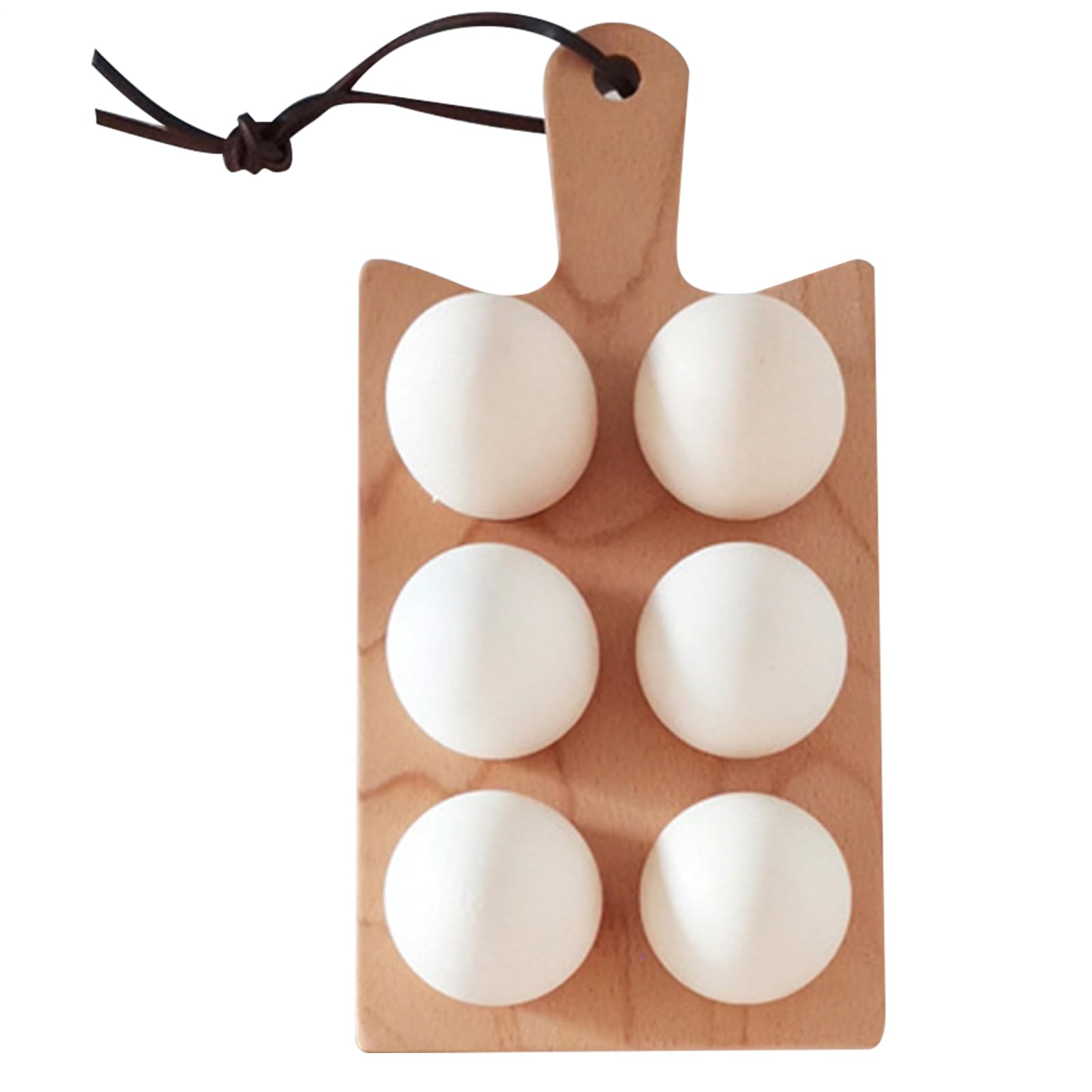 Estante para huevos de madera rústico, organizador de cocina para encimera