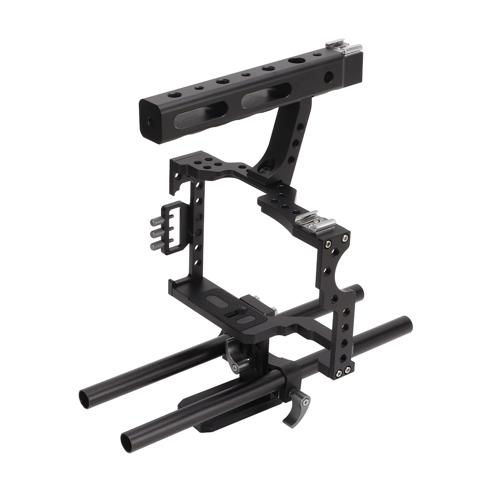 Aluminiowa Klatka do Aparatu, Mocowanie Zimnego Buta, Ergonomiczny Uchwyt, Regulowana Podstawa do GH4, A7, A7II, A7S, A7SII, A7R, A7RII