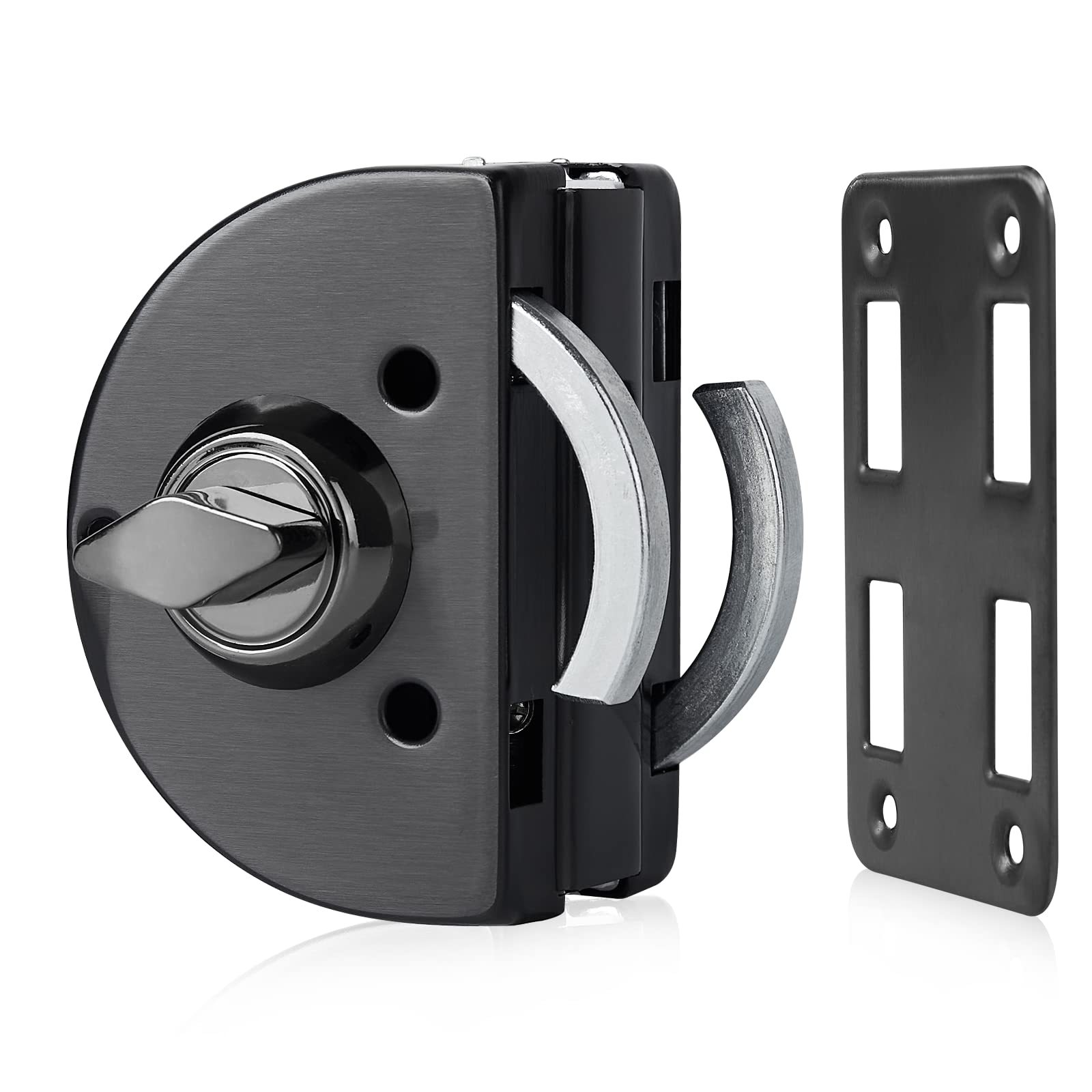 Ranbo Frameless Glass Double Sided Swing Door Lock, No-Drill, 304 Stainless Steel - Image 4