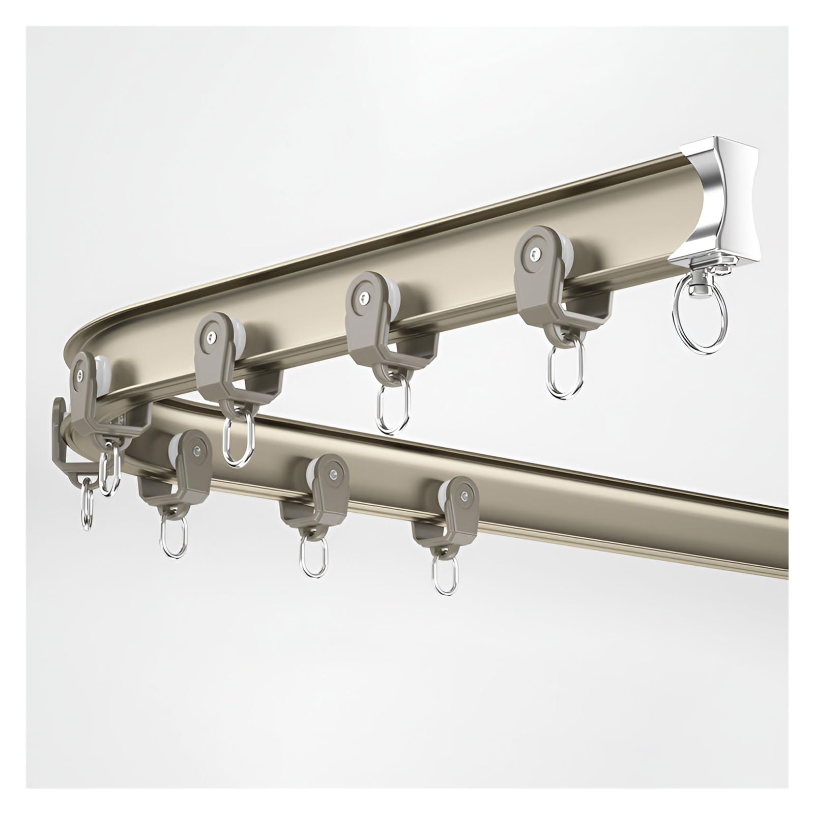 Rail de Rideau Flexible en Aluminium, Tringle à Rideau de séparation, Rail de Plafond pour Rideaux, Coulissant silencieusement, pour Salon, Chambre à Coucher, Plafond Suspendu, Douche (Cham
