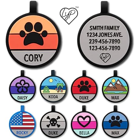 LYP Customized Soundless Dog Tags for Pets with Paw Print Design