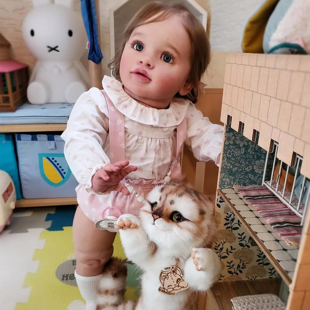 RXDOLL Duży rozmiar Reborn maluch dziewczynka Pippa 66 cm naturalnej wielkości Reborn Baby Dolls tkanina ciało realistyczne lalki niemowlęce, które wyglądają jak prawdziwe dzieci, maluch niemowlęta
