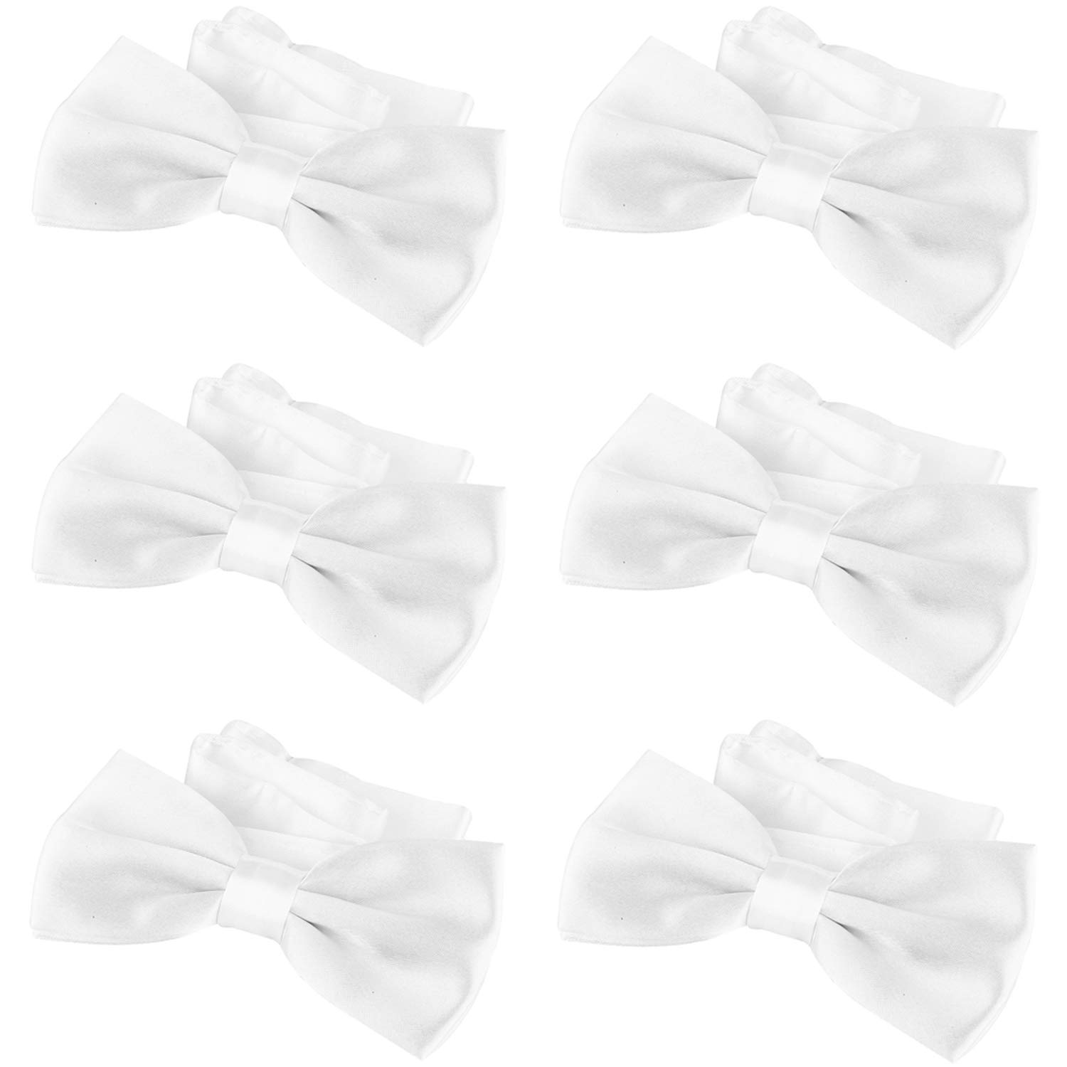 DonDon 6er Set Herren Fliege 12 x 6 cm gebunden und längenverstellbar