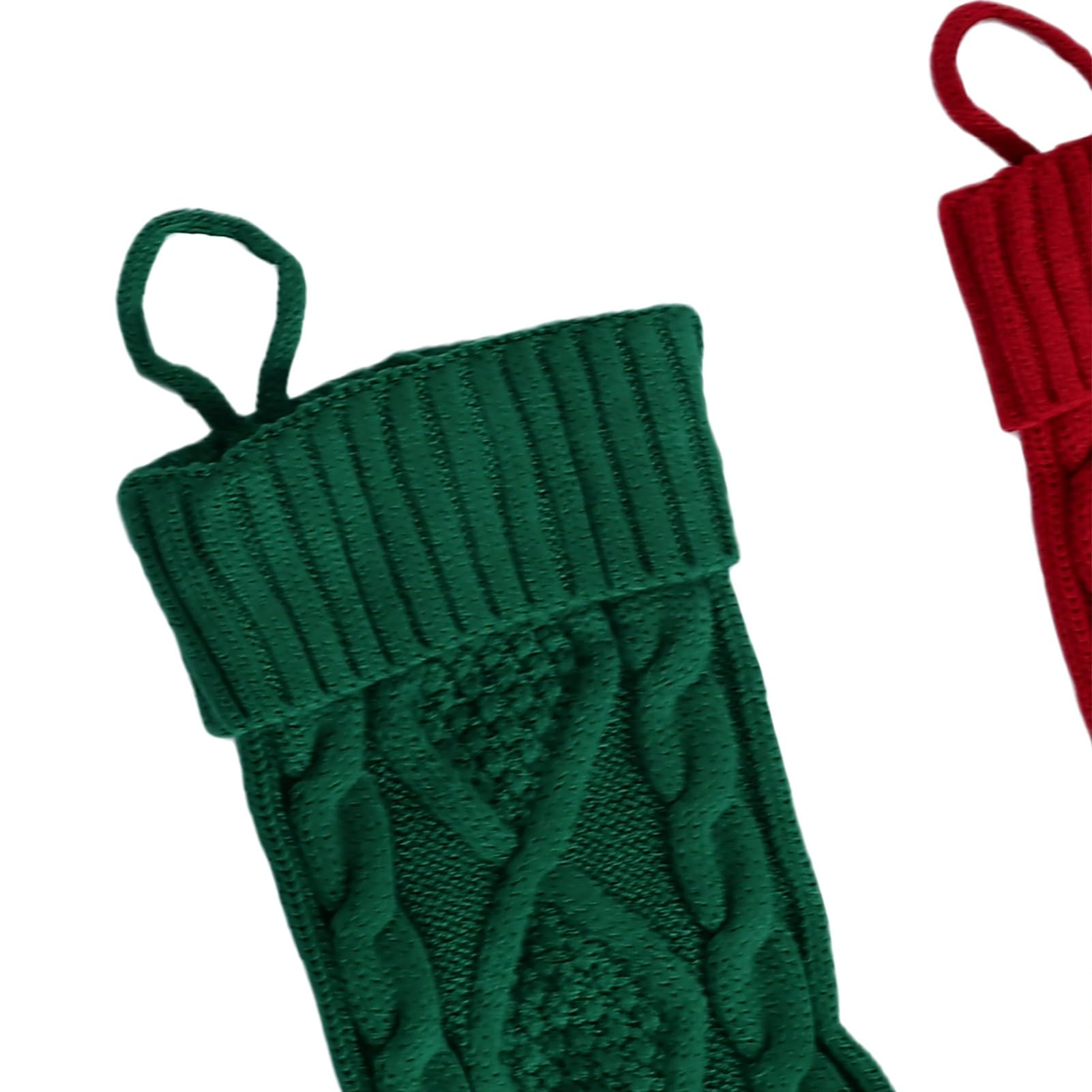 Brrnoo 6er Set Weihnachtsstr mpfe aus gestrickter Wolle gro e h ngende STR mpfe mit Holz Namensschildern in Wei Rot Gr n Festliche f r Kamin Baum Party