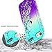 iPod Touch 7 Case, iPod Touch 5/6 Case with Premium HD Screen Protector for Girls, NageBee Glitter Sparkle Liquid Floating Durable Clear Cute Case for iPod Touch 7th/6th/5th Generation -Aqua/Purple