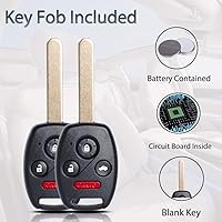 Vista 3 de Llavero de entrada sin llave compatible con Honda Civic 2006 2007 2008 2009 2010 2011 2012 2013 Control remoto llave de cabeza de repuesto