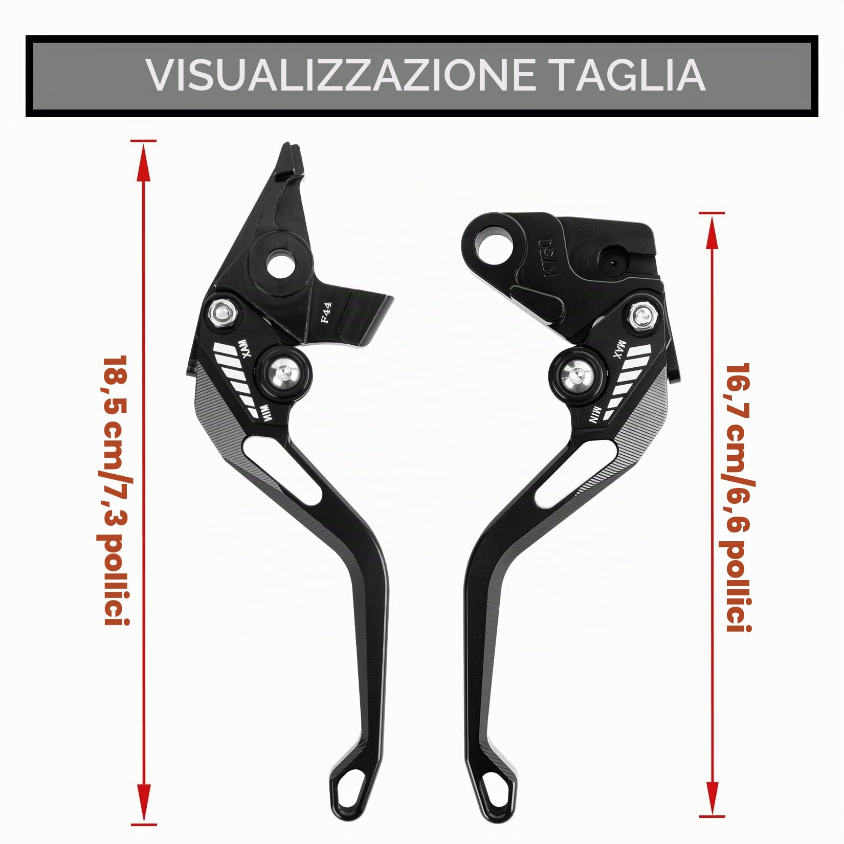 PSLER Leva Freno Leve Frizione per Yamaha MT-03 2005-2009 Frizione per Moto | 1 Paio di Leve Lunghezza 185 mm / 7,3 pollici Leve per Frizione e Freno Moto Set, per MT-03 2005-2009(Nero)