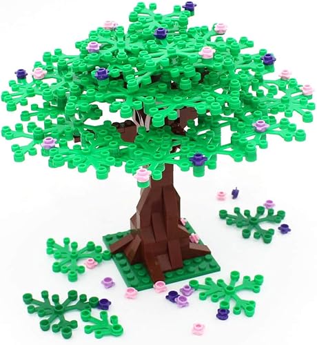 Miniatura 5 de Juegos de construcción de árboles, juguetes de bloques de jardín, parque, árboles y plantas, flores, accesorios botánicos clásicos, ladrillos para