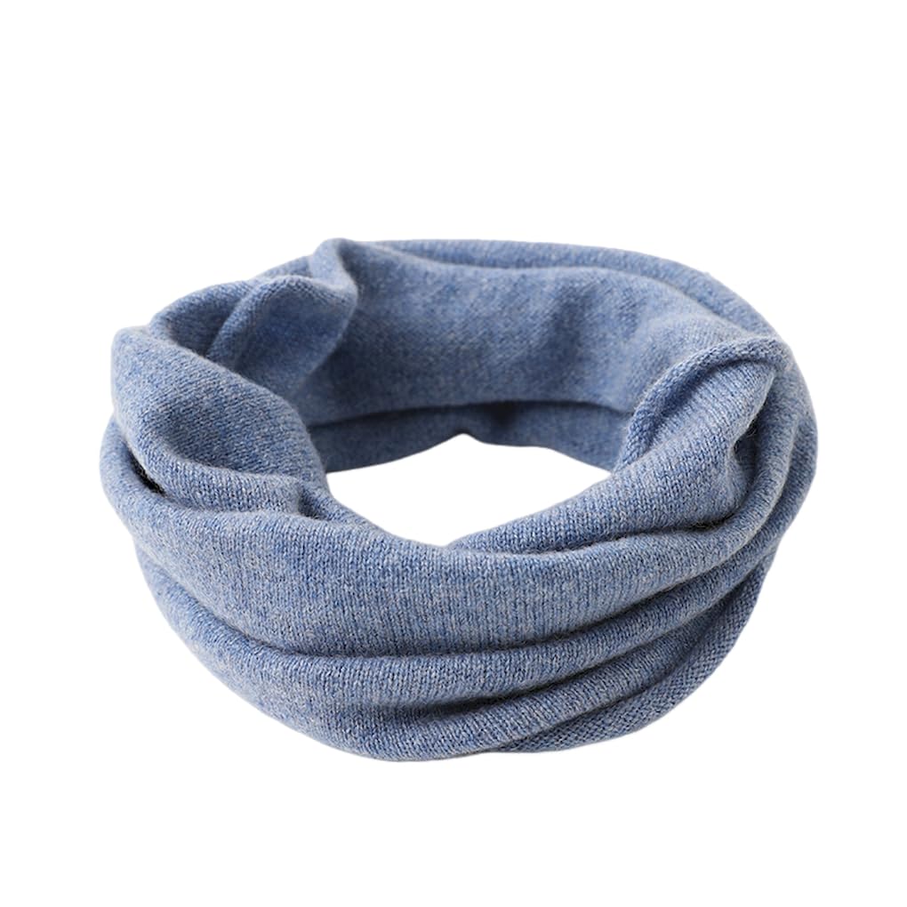 Prettystern Women's Men's Cashmere Loop Scarf, Denim Blue, 32 cm x 23 cm
