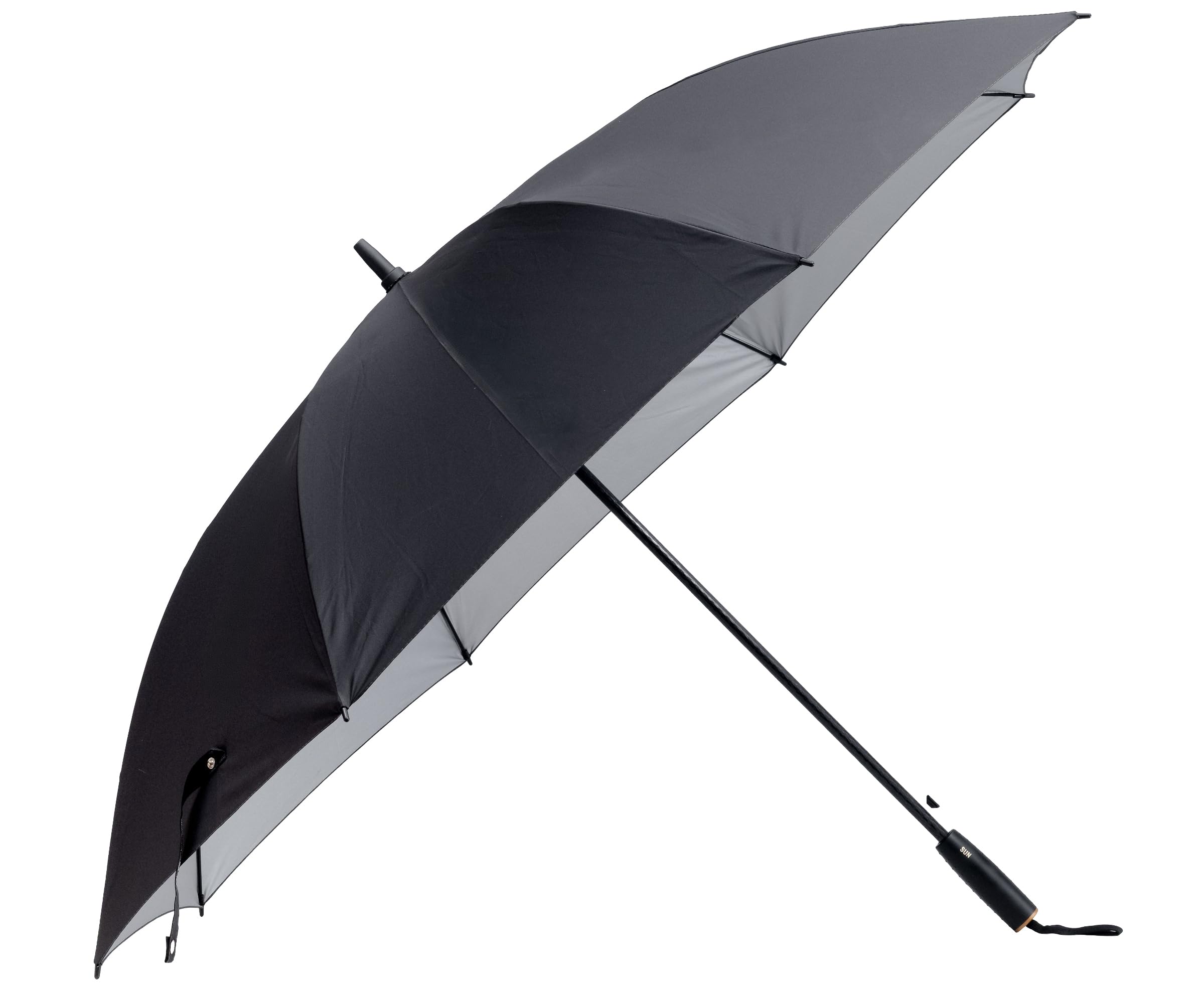 Black Golf Big Size UV Protective Long and Non-Foldable Umbrella