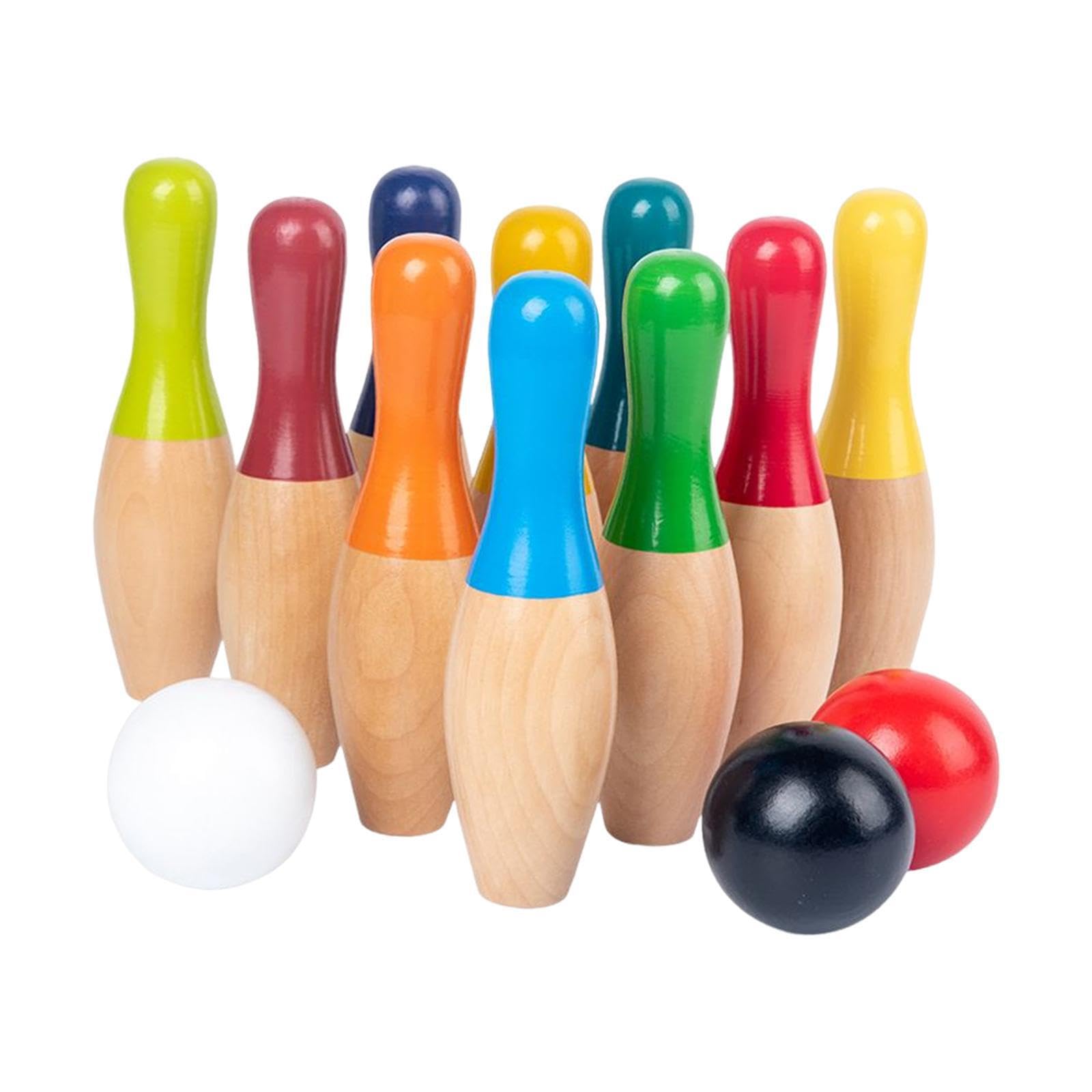 Interaktion Freizeit Familienspiel Requisite bringt Freunde mit Kleinkind Bowlingball Spiel Indoor Outdoor Spaß Kinder Bowling Set Holznadeln Ball