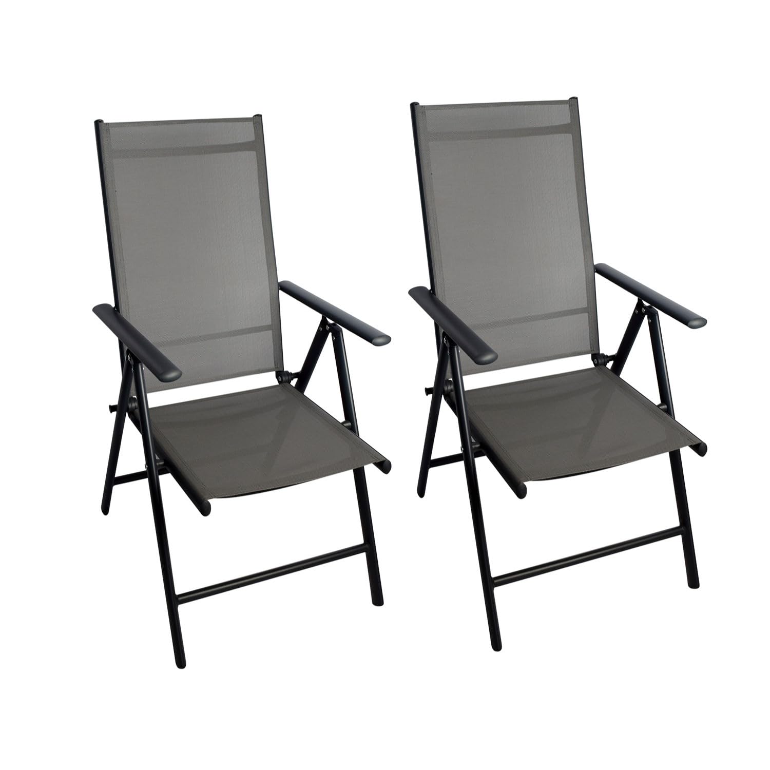 Klappsessel Aluminium 2er Set 7-Fach verstellbar witterungsbeständig Gartenstuhl Hochlehner Klappstuhl