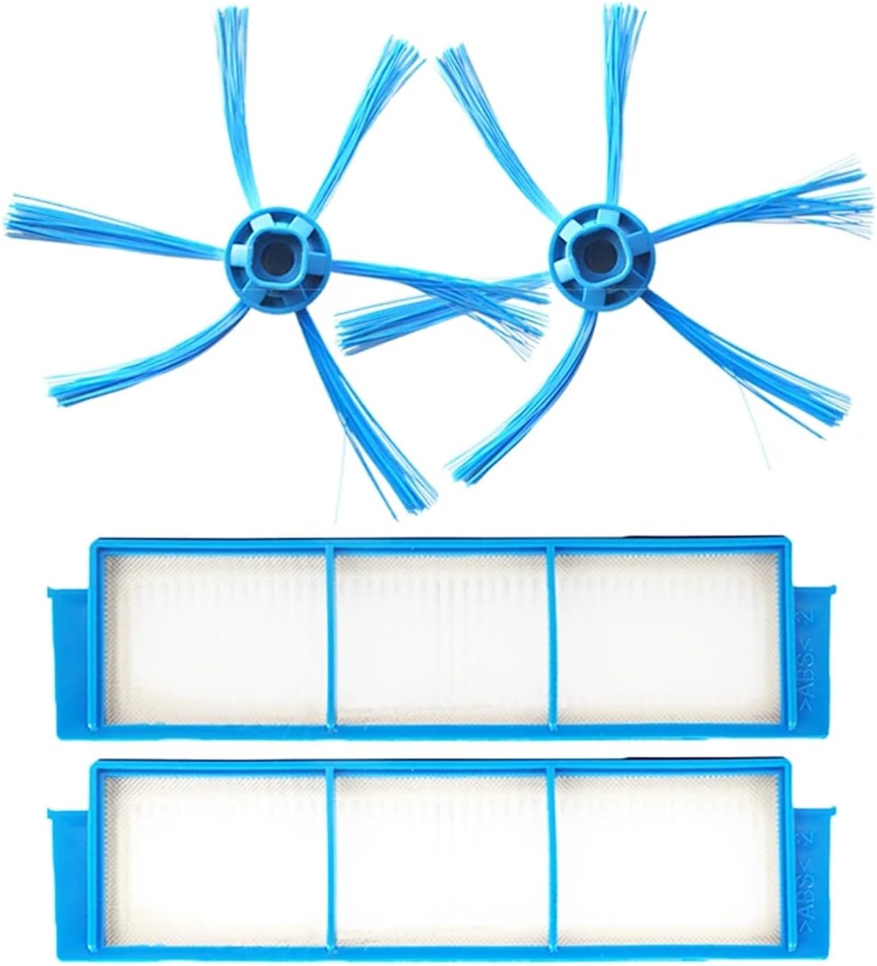 2 Side Brushes + 2 Hepa Filters Compatible with FC8792 FC8794 FC8796 FC8007 Robot Vacuum Cleaner Replacement Parts Accessories