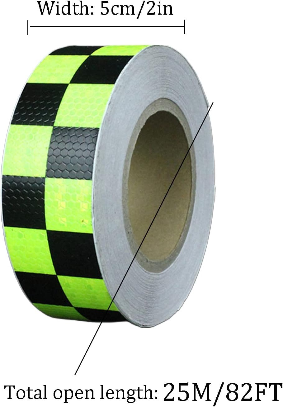 Warnung Band, 2 Zoll x 82 Fuß Reflektorbänder 10 Farben Reflektierendes Warnband, Sicherheitsband for den Außenbereich, hohe Viskosität, wasserdicht, lichtbeständig, langlebig(Red Yellow)