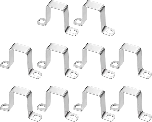 Miniatura 48 de HARFINGTON Abrazadera cuadrada de tubo 2.953x1.772 in 304 acero inoxidable hebilla de tubo cuadrado en forma de U abrazadera de tubo conector