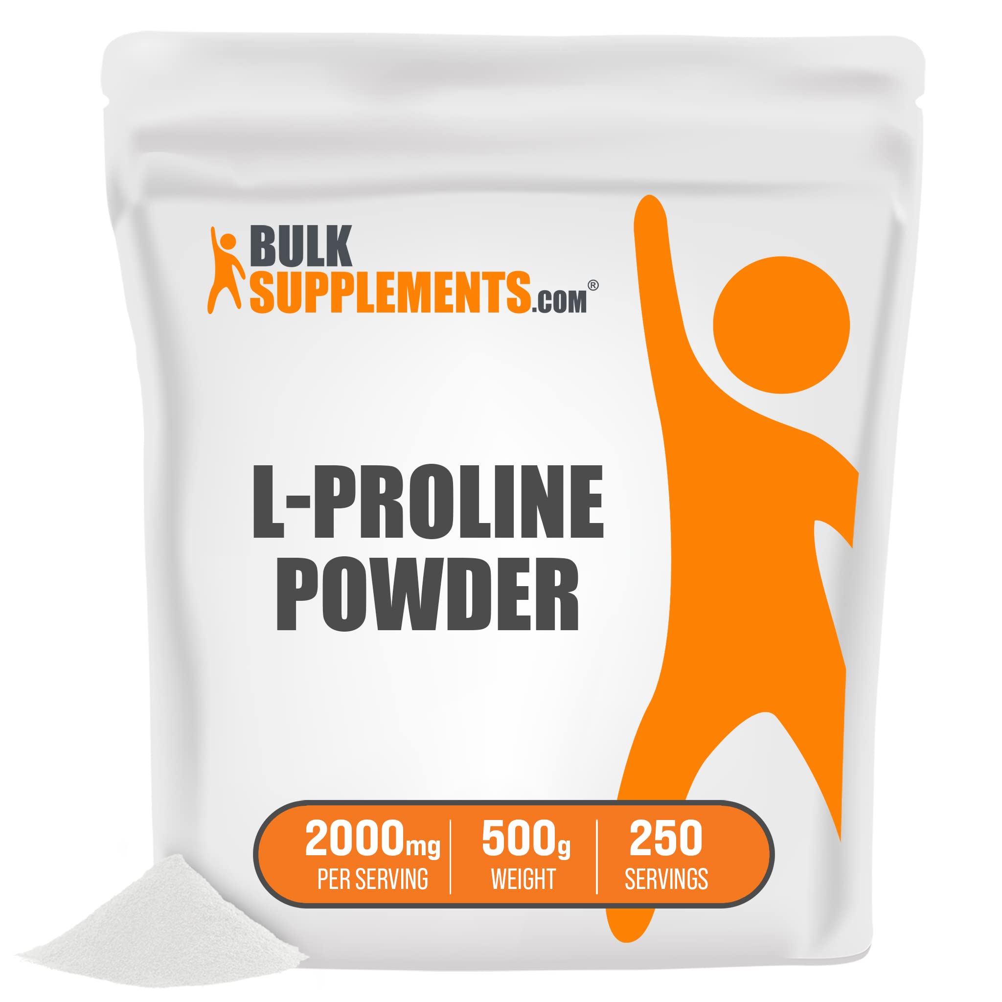 Amazon.com: BULKSUPPLEMENTS.COM L-Proline Powder - Amino Acid Powder for  Bone, Joints and Skin - Unflavored, Gluten Free - 2000mg per Serving, 250  Servings (500 Grams - 1.1 lbs) : Health & Household