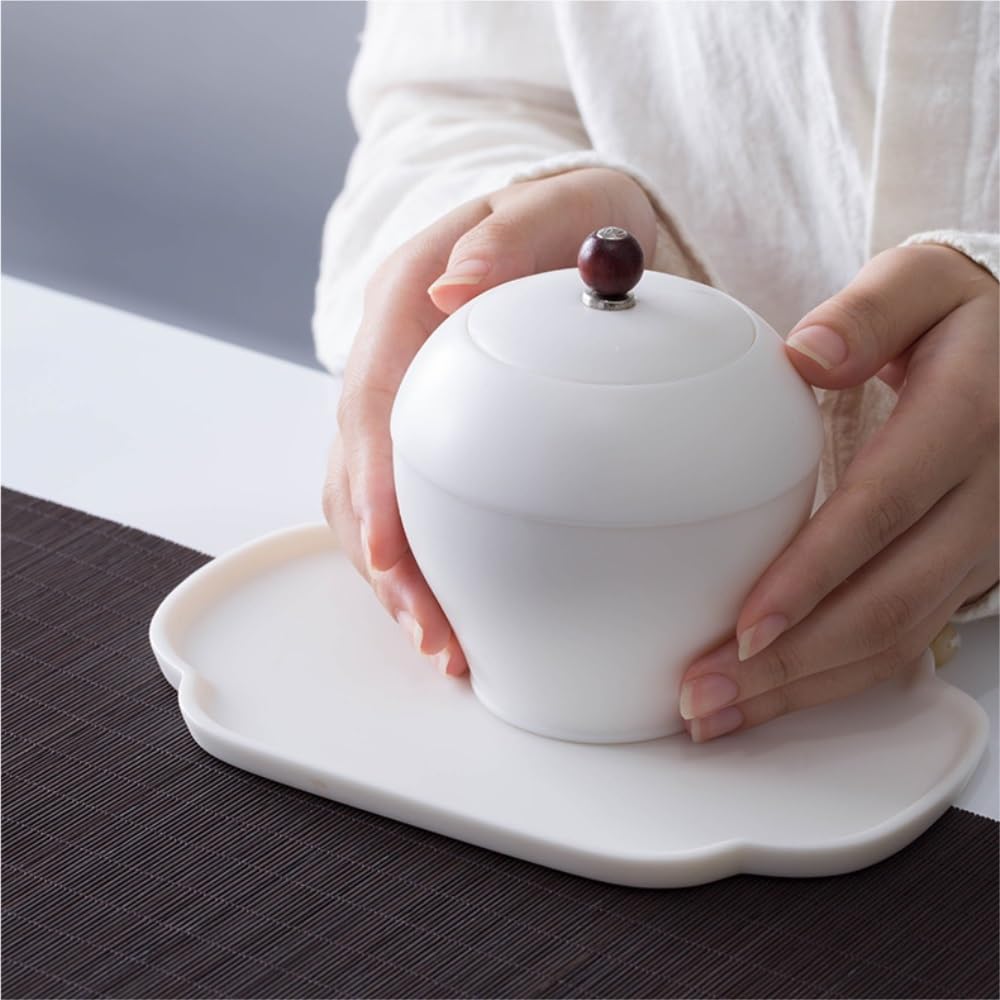 Pojemniki na herbatę i przechowywanie herbaty, biały, porcelanowy, słoik do przechowywania herbaty w dużych ilościach, z jadeitu o smaku baraniny, pusty słoik, kuchenne pojemniki na herbatę (M)