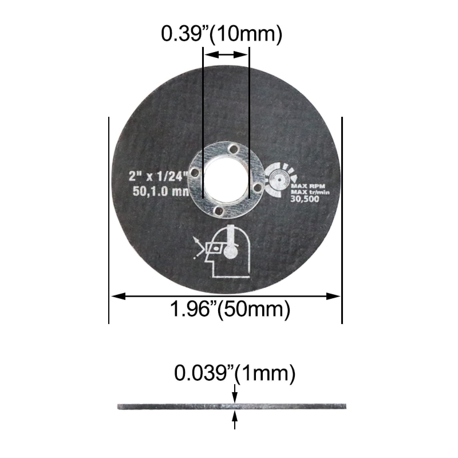 okrągłe precyzyjne narzędzie tnące Tarcze tnące do cięcia metalu ze stali nierdzewnej 50x10mm Tarcze szlifierskie listkowe 50x10mm 10szt.(50x10mm 25pcs)