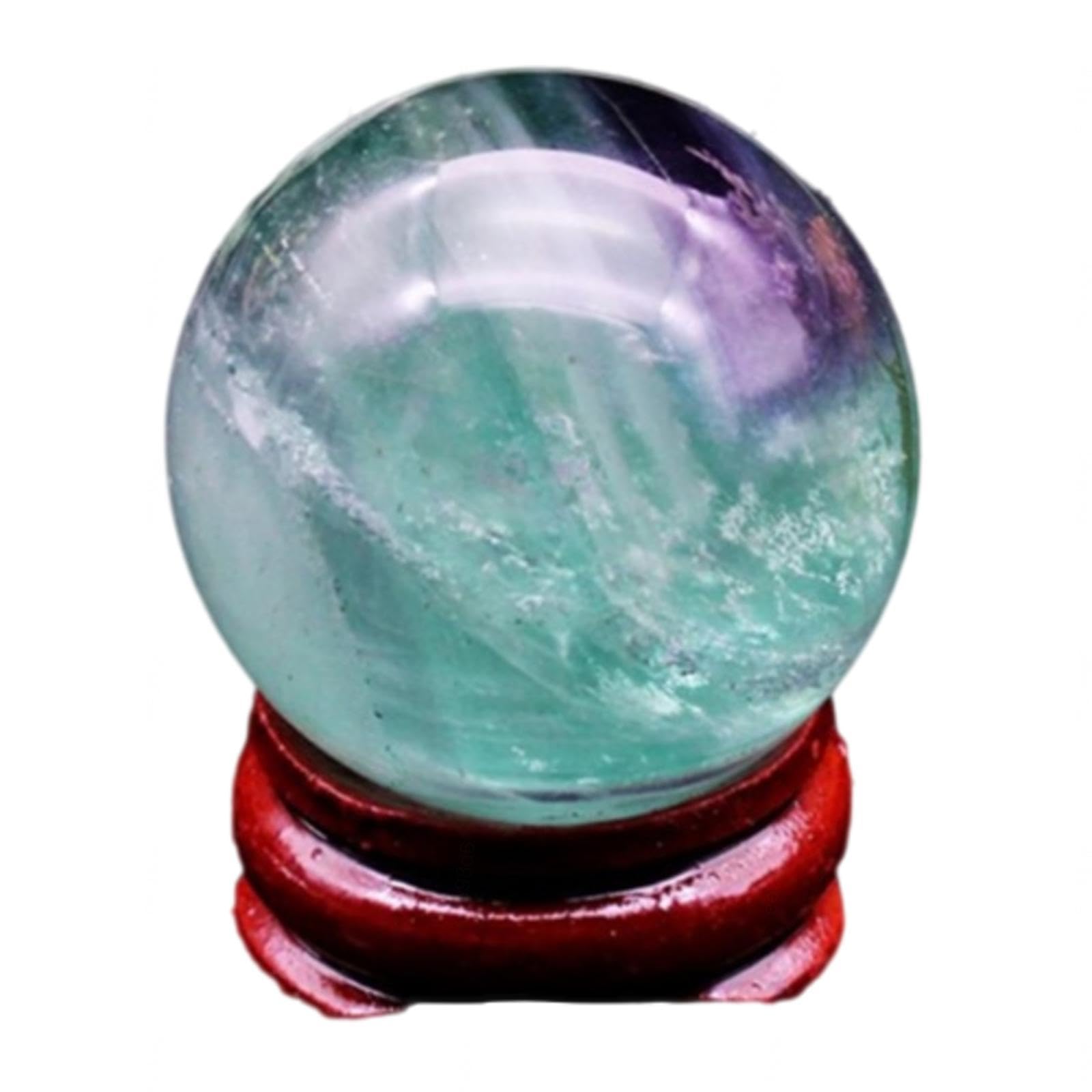 AUOQKQUT Green Fluorite Quartz Crystal Sphere Ball for Home Decoration,60mm