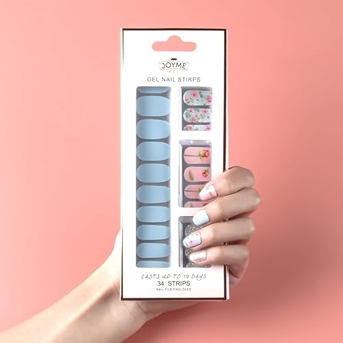 Miniatura 3 de 34 tiras de uñas brillantes, sin UV, tiras de esmalte de uñas degradadas, calcomanías autoadhesivas con purpurina, 12 tamaños con barra de cutícula