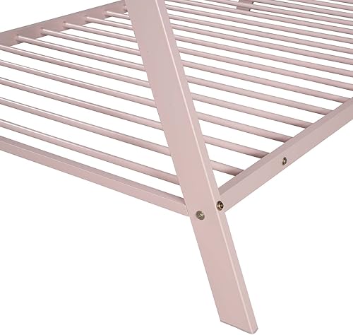 Miniatura 9 de Tienda de campaña de metal para cama individual con marco de cama de metal suelo bajo cama tipo tipi con listones para niñas niños y adolescentes no