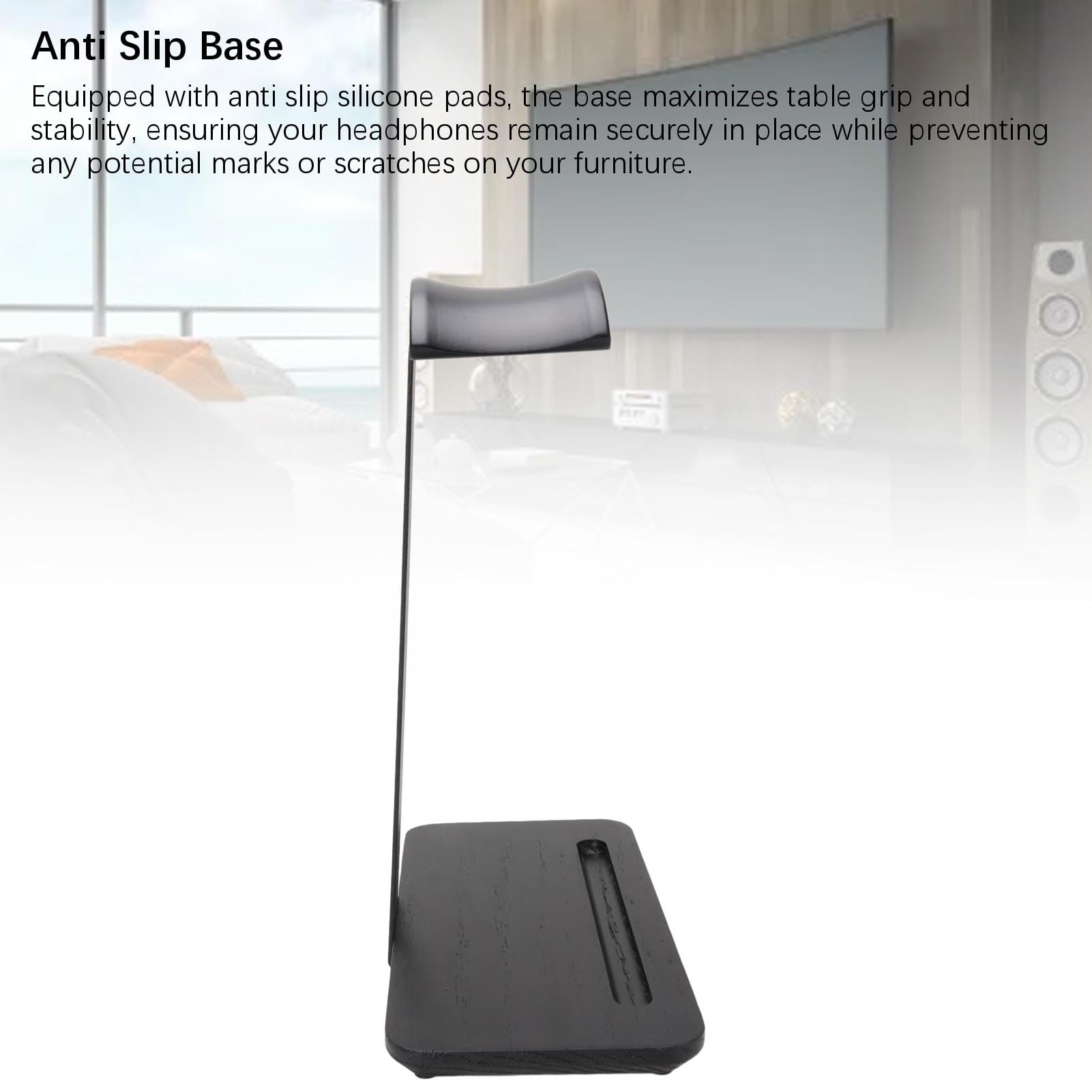 Tosuny Supporto per Cuffie in Noce con Base in Lega di Alluminio, per Uso | Anti Slip Desktop Headset Holder, Space Saving Rack for Gaming and Music Headphones