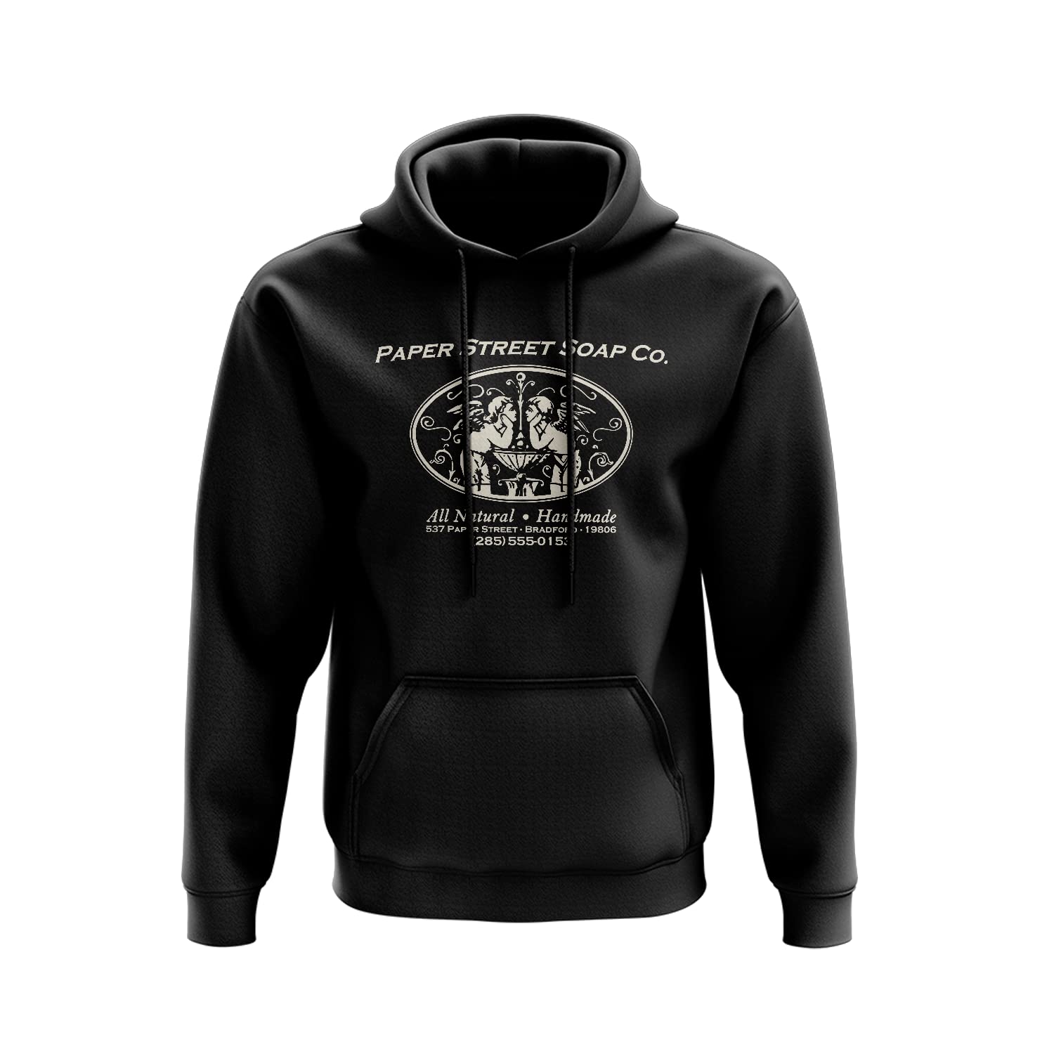 Smartypants Unisex Black Paper Street Soap Company Hoodie Pullover - Novelty Book Novel Story Fight Club Classic Film Cinema Movie Insomnia First Rule Mens Gift Present (Large, )
