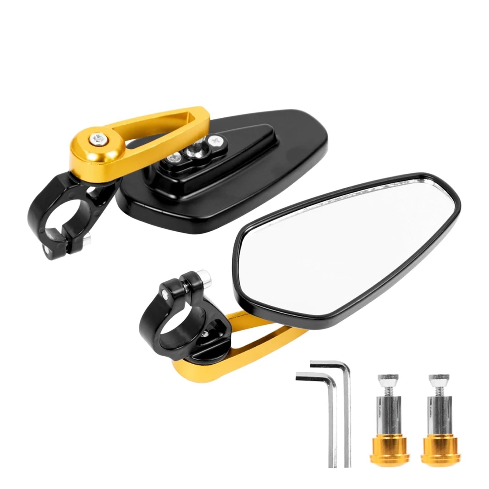 Specchietto retrovisore for Manubrio della Bicicletta, Regolabile, Girevole, di Sicurezza, Compatibile con Monopattino Elettrico Kaabo Mantis King GT/PRO(Gold)