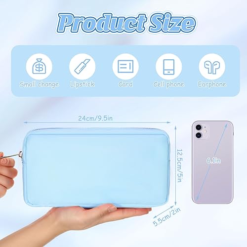 Miniatura 9 de Sweetude 6 bolsas de maquillaje de nailon para viaje, bolsa de nailon con cremallera, bolsa de cosméticos para mujeres, niñas, organizador de