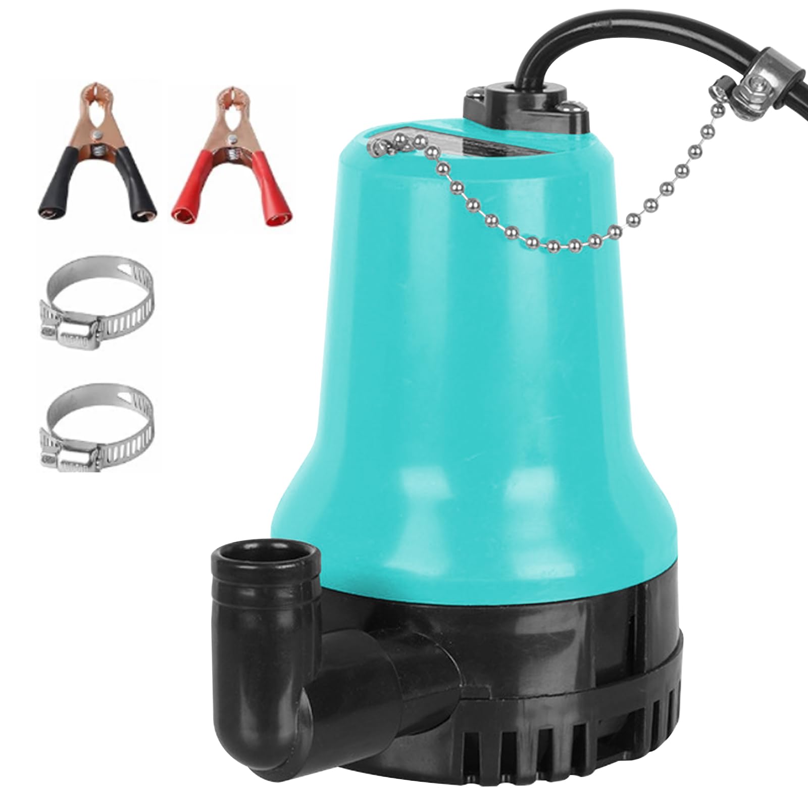 Vegena Pompa sommersa per acqua sporca, 12 V, 65 W, 3000 l/h, con morsetto, pompa per acquario, per giardini, acquari, stagni, fontane
