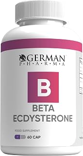 German Pharma Beta-Ecdysterone Vegetable Capsules | 60 Capsules, 2 Per Day | 1 Month Supply | 100% Vegan | Increases Strength & Muscle Mass | Faster Recovery |