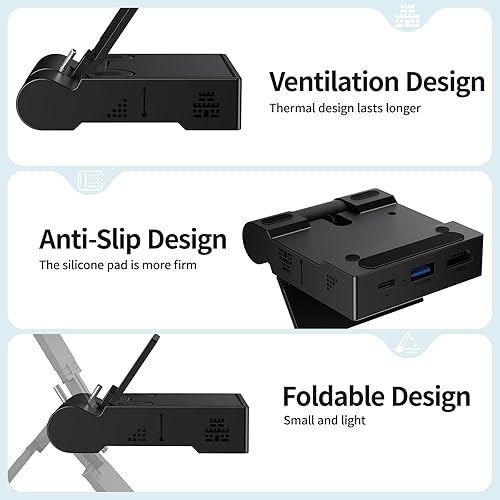 Vista 6 de Younik Switch Dock para conmutador NSSwitch OLED, estación de acoplamiento de interruptor con puerto HDMI y USB 3.0, interruptor portátil de TV Dock
