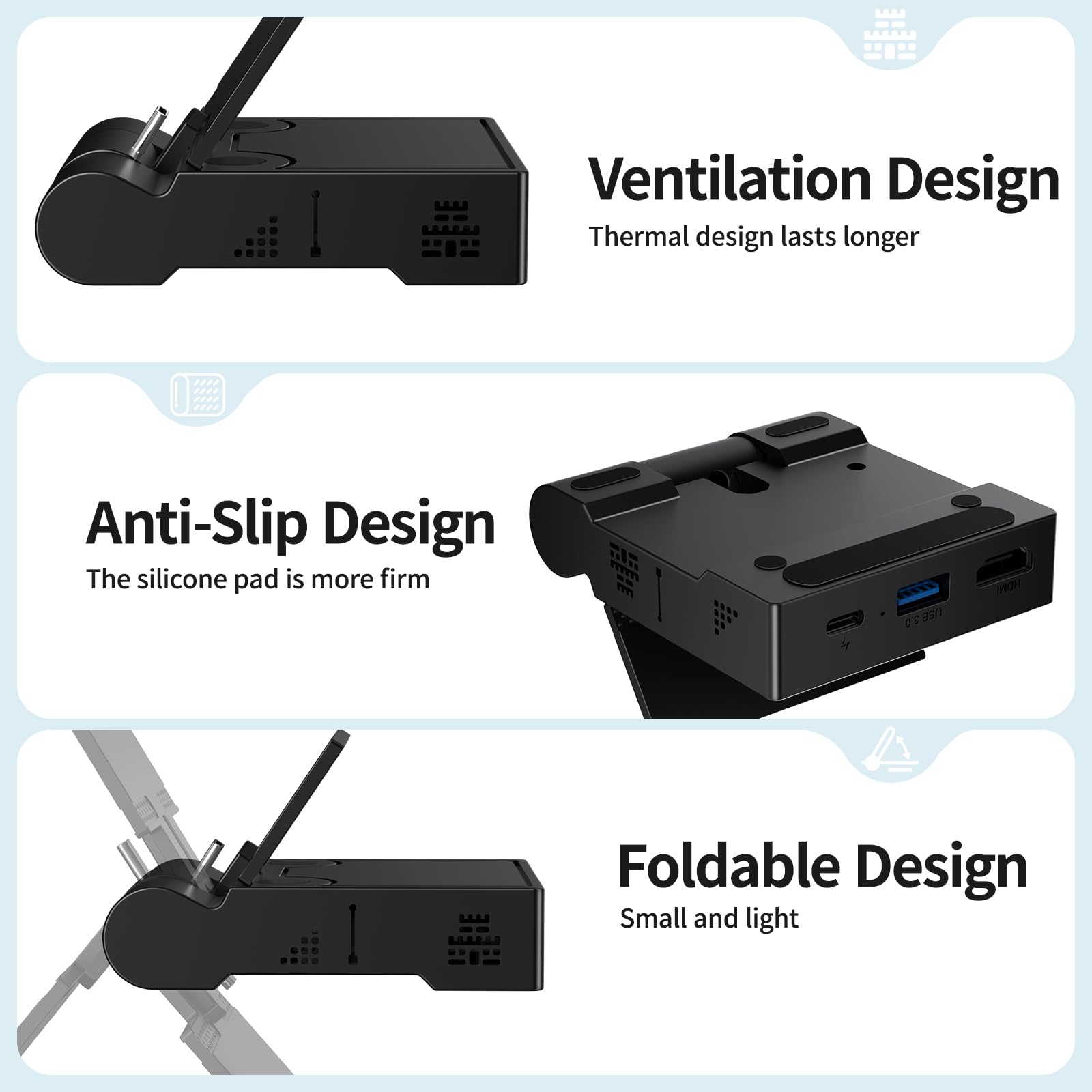 Switch Dock für NS Switch/Switch OLED, Younik Switch Docking Station mit HDMI Port und USB 3.0, Tragbarer Switch TV Dock 1080p HD Fast Projection