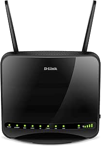 D-Link DWR-953 Router 4G LTE Wireless Dual Band AC1200, 4 Porte LAN Fast Ethernet, Slot per Micro SD Card Integrato, 3 Antenne Esterne, Multi-WAN, Nero/Antracite