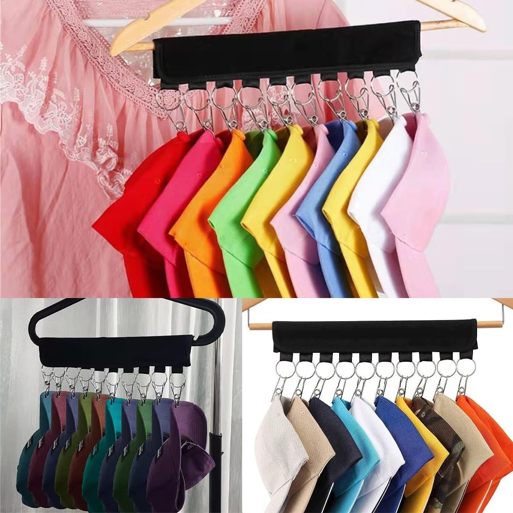 ONEBO 2 Pezzi Fermagli per Stendibiancheria,Appendiabiti per biancheria intima,Antivento pieghevole stendino,Clip stendino per calzini con 10 clip,per intima reggiseni, sciarpe, guanti