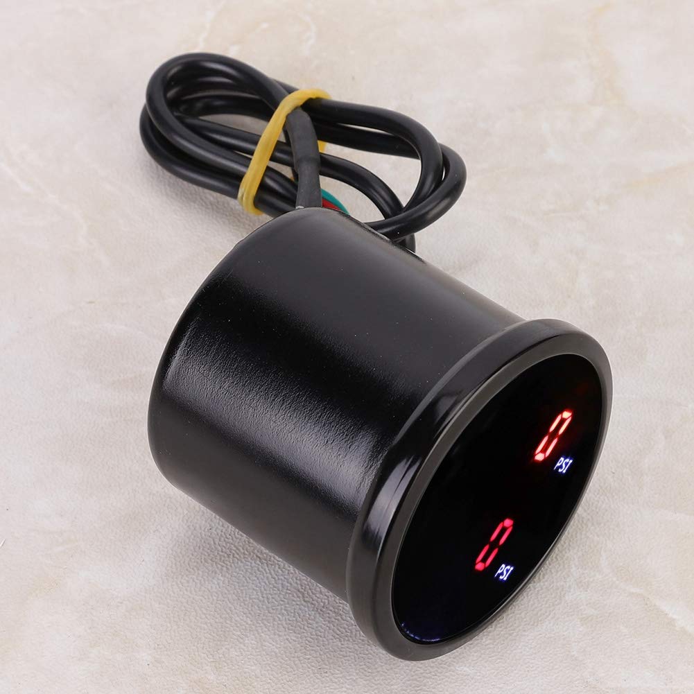 Luftdruckmesser, 2 in Druckluftmesser 52 mm DC 12 V Auto-PSI-Luftdruckmesser LED Doppel Digitalanzeige Air Ride Gauge Sensor Kit
