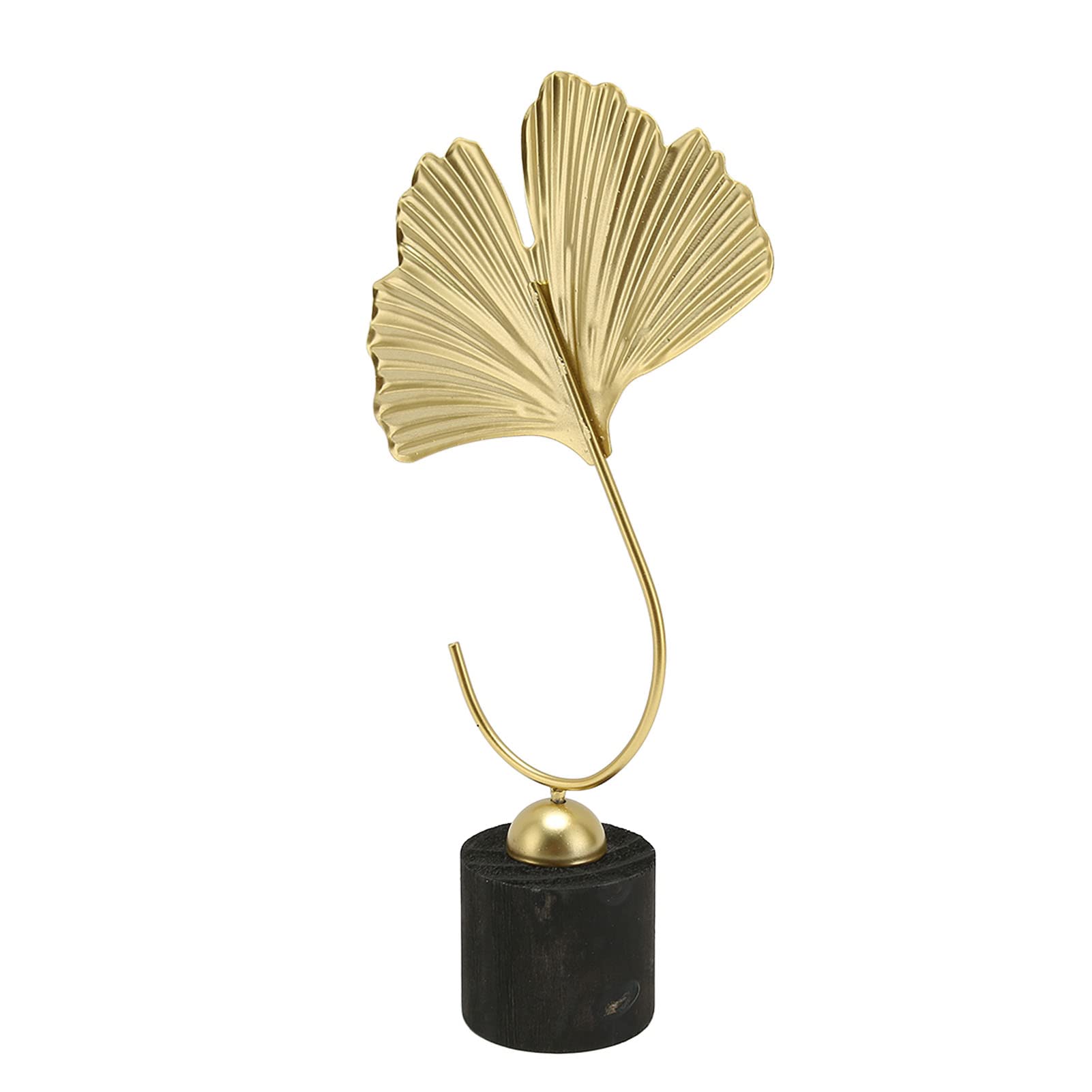 AINIUNIU Ornements de Feuilles de Ginkgo Dorées, Ginkgo Feuille Sculpture en Métal, Sculpture de Décoration de Bureau Moderne et Créative pour Bureau, Chambre, Bibliothèque, Couloir
