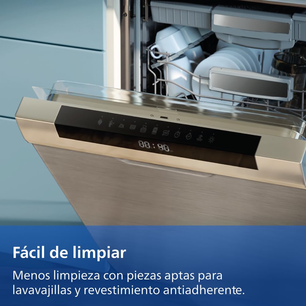 Philips Dual Basket Airfryer Serie 1000-7,1 l de capacidad, tecnología RapidAir, 10 funciones en 1, 90% menos de grasa, diseño compacto, aplicación de recetas HomeID (NA154/00)