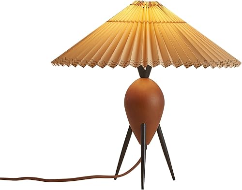 Moderna lámpara de mesa de madera roja bonita lámpara de escritorio para sala de estar, dormitorio, oficina en casa, mesita de noche de casa de