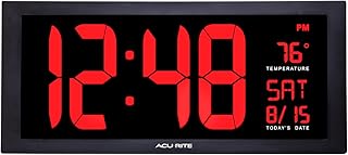 AcuRite 75100C 18-Inch Large Led Clock with Indoor Temperature