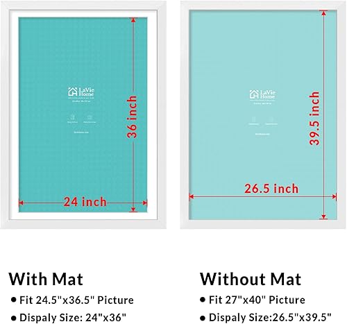 Vista 67 de LaVie Home - Portarretratos de 18 x 24 pulgadas, fotos de 16 x 20 pulgadas con paspartú, de 18 x 24 pulgadas sin paspartú, plexiglás pulido, Negro