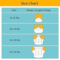 Vista 5 de babygoal Reusable Cloth Diapers 6 Pack+6pcs Microfiber Inserts+4pcs Rayon from Bamboo Inserts, One Size Adjustable Washable Pocket Nappy Covers for